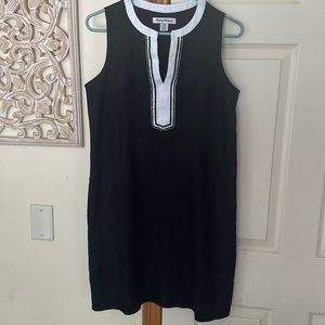 Tommy Bahama Black Sleeveless Linen Shift Dress. Size Small .